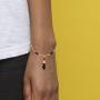 In Season Jewelry 18k Gold Plated Figa Hand Simulated Azabache Bracelet Evil Eye Protection 6.5''