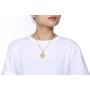 MPRAINBOW Gold Stainless Steel Gold Sri Yantra Sri Chakra Sacred Geometry Talisman Pendant Necklace