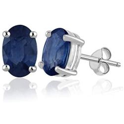 Orchid Jewelry 925 Sterling Silver 2.25 Ct Blue Sapphire Stud Earrings Birthday Gifts For Women