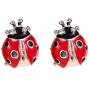 Cute Ladybug Rhinestone Locking Back Stud Earrings Hypoallergenic Lifelike Animal Cartoon Stud Earrings for Women Girls Teens Birthday Friendship Party Accessories Jewelry Gift
