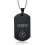 MPRAINBOW Mens Stainless Steel Customization Medical Alert Dog Tag Pendant Necklace Black,Free Engraved MPRAINBOW Mens Stainless Steel Customization Medical Alert Dog Tag Pendant Necklace Black,Free Engraved