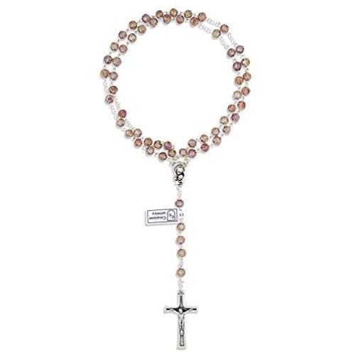 Catholic Birthstone Rosary | Italian Crystal Beads | 12 Colors | Perfect Gift for Anytime of the Year | Christian Jewelry (February - Purple Amethyst)