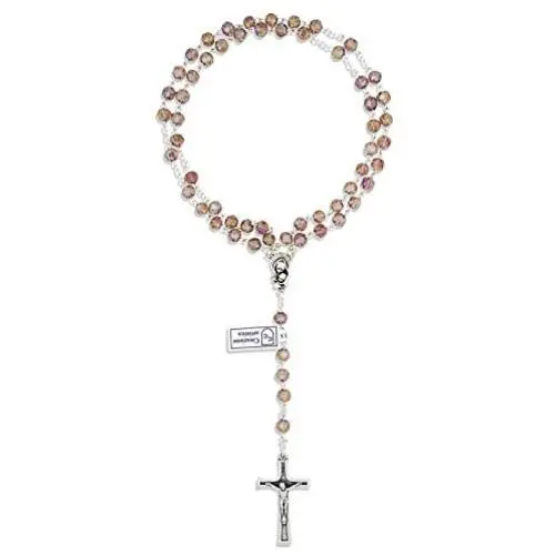 Catholic Birthstone Rosary | Italian Crystal Beads | 12 Colors | Perfect Gift for Anytime of the Year | Christian Jewelry (February - Purple Amethyst)