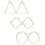 Finrezio Geometric Earrings for Women Girls Simple Round/Square/Triangle Earrings Set 3 Colors