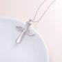Cremation Jewelry Sterling Silver Engraved Urn Necklace for Ashes Keepsake Pendant Necklace