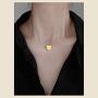 QeenseKc Dainty Heart Name Engraved Necklace Personlized 18K Gold Plated Initial Pendant Jewelry for Women Girls