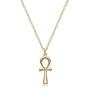 Mevecco Coptic Ankh Cross Necklace Women Men 18K Gold Plated Key to Life Ankh Cross Charm Pendant Necklace Religious Ancient Egyptian Symbol of Protection Faith Cross Pendant Gift for Her