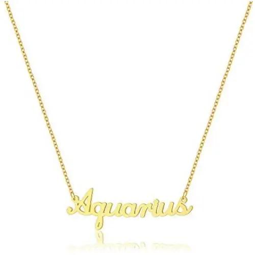 Daetlmn Zodiac Sign Necklaces Zodiac Horoscope Necklace Leo Cancer Necklace Zodiac Letter Necklace Constellation Birth Mouth Gift Zodiac Jewelry Gift for Her Gold/Silver
