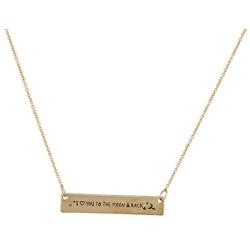 LUX ACCESSORIES I Love You to The Moon and Back Bar Necklace