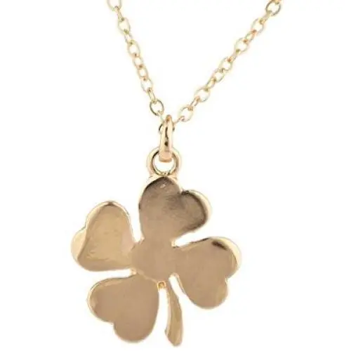 LUX ACCESSORIES Goldtone St Patricks Day Four Leaf Clover Luck Charm Necklace LUX ACCESSORIES Goldtone St Patricks Day Four Leaf Clover Luck Charm Necklace