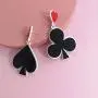 Unique Funny Playing Cards Pattern Dangle Drop Earring Personality Asymmetric Acrylic Spades Hearts Plum Poker Earrings for Women Girls Gift Statement Nightclub Party Jewelry