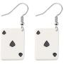 BAUNA Casino Charm Earrings Poker Dangle Hook Earring Ace Spade Gambling Casino Party Gift for Poker Lovers