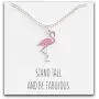 Happy Kisses Pink Flamingo Necklace with “Stand Tall and Be Fabulous” Message Card – Pendant for Women, Kids, and Girls for Mom, Wife or Girlfriend – Small Cute Pendant in Gold & Silver Happy Kisses Pink Flamingo Necklace with “Stand Tall and Be Fabulous” Message Card – Pendant for Women, Kids, and Girls for Mom, Wife or Girlfriend – Small Cute Pendant in Gold & Silver