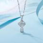 INFUSEU Sterling Silver Celtic Knot Pendant Necklaces for Women Girls Irish Jewelry Cross Tree of Life Trinity Eternity Love, 18 Inch Chain