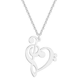 Music Note Heart of Treble and Bass Clef Choker Necklace Infinity Love Heart Pendant Necklace Collars Hypoallergenic Jewelry Birthday Gift