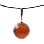 TipTopEco Cognac Baltic Amber Round Ball Pendant Made with Silver (Cognac)