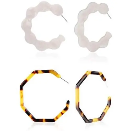 Sllaiss 2 Pairs Large Geometric Summer Acrylic Earrings for Women Statement Octagon Hexagon Hoop Earrings Drop Dangle Minimalist Bohemian Resin Jewelry Sllaiss 2 Pairs Large Geometric Summer Acrylic Earrings for Women Statement Octagon Hexagon Hoop Earrings Drop Dangle Minimalist Bohemian Resin Jewelry