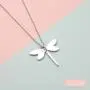S925 Sterling Silver Dragonfly Colourful Dainty Pendant Necklace for Women Teen Girl