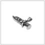 Heavstjer Punk Rock Stainless Steel Skull Pendant Knife Necklace