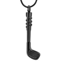 mingkejw Cremation Jewelry for Ashes Golf Cue Stainless Steel Urn Necklace for Human Pet for Ashes –Keepsake Memorial Jewelry