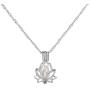 N-A Luminous Glowing in The Dark Moon Lotus Flower Shaped Pendant Necklace for Women Yoga Prayer Buddhism Jewelry