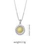 PIRATESHIP Sunflower Necklace for Girls Women 925 Sterling Silver Fashion Jewelry Pendant Birthday Gifts for Her Luxury Gift Package Extenders15+2''