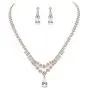 UDORA Crystal Teardrop Necklace Earrings Jewelry Set with Bracelet Party Prom Wedding