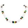 BlueRica Puka Chip Shell Beads & Rasta Coconut Chips Necklace BlueRica Puka Chip Shell Beads & Rasta Coconut Chips Necklace