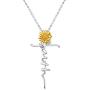 PRAYMOS 925 Sterling Silver Sideways Cross Necklace for Women Synthetic Opal Dainty Necklace 18in Silver Chain and 2in Adjustable Extender