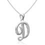 Sea of Ice Sterling Silver Initial Alphabet Letters Pendant Necklace from A-Z, 18 inch