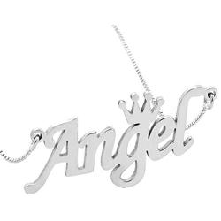 XVX 925 Sterling Silver Custom Name Necklace with Crown 18K Gold Plated Personalized Nameplate Engraved Pendant Birthday Jewelry Gifts for Women Girl