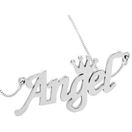 XVX 925 Sterling Silver Custom Name Necklace with Crown 18K Gold Plated Personalized Nameplate Engraved Pendant Birthday Jewelry Gifts for Women Girl