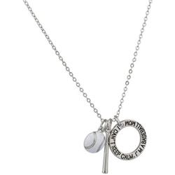 Lux Accessories I Cant Keep Calm Im A Baseball Mom Bat Ball Charm Pendant Necklace
