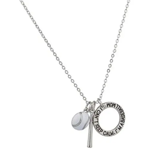 Lux Accessories I Cant Keep Calm Im A Baseball Mom Bat Ball Charm Pendant Necklace Lux Accessories I Cant Keep Calm Im A Baseball Mom Bat Ball Charm Pendant Necklace