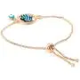 Tattooshe Gold Plated Turkish Evil Eye Bracelet Fatima Hamsa Pave Crystal Blue Eye Chain Bracelet Adjustable Female Party Jewelry
