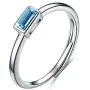 AOBOCO March Birthstone Ring Jewelry for Women Sterling Silver Mini Ring with Aquamarine Blue Crystal AOBOCO March Birthstone Ring Jewelry for Women Sterling Silver Mini Ring with Aquamarine Blue Crystal
