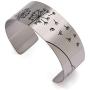 Vera Viva Just Breathe Hidden Inspirational Mindful Cuff Bracelet in Stainless Steel, Adjustable Fit