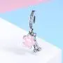 Dog Paw Charm for Pandora Charms Bracelet Pink Enamel CZ Paved Bead Charms Birthday Jewelry Gifts