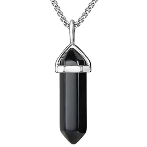 BEADNOVA Crystal Necklaces for Women Crystal Pendant Gemstone Necklace for Spiritual Energy Healing Hexagonal Pendant Divination for Men (18 Inches Stainless Chain) BEADNOVA Crystal Necklaces for Women Crystal Pendant Gemstone Necklace for Spiritual Energy Healing Hexagonal Pendant Divination for Men (18 Inches Stainless Chain)