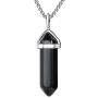 BEADNOVA Crystal Necklaces for Women Crystal Pendant Gemstone Necklace for Spiritual Energy Healing Hexagonal Pendant Divination for Men (18 Inches Stainless Chain)
