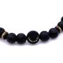 Mens Strength and Courage Lava Stone Stretch Bracelet Handcrafted in USA
