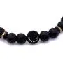Mens Strength and Courage Lava Stone Stretch Bracelet Handcrafted in USA