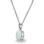 Sterling Silver Genuine or Synthetic Gemstone 8x6mm Oval Bezel-Set Dainty Pendant Necklace Sterling Silver Genuine or Synthetic Gemstone 8x6mm Oval Bezel-Set Dainty Pendant Necklace