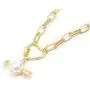 CRIVEER Multirow Necklace with Knot Pendant and Pearl in Gold Weight 17g
