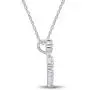 Jewel Zone US Heart Crown Pendant Necklace 14K White Gold Over Sterling Silver