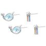 2Pairs Lovely Narwhal Rainbow Star Opal Rhinestone Asymmetrical Shape Stud Earrings Whales Studs Earring Narwhals Jewelry Gift Cute Animal Jewelries for Women Girls