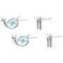 2Pairs Lovely Narwhal Rainbow Star Opal Rhinestone Asymmetrical Shape Stud Earrings Whales Studs Earring Narwhals Jewelry Gift Cute Animal Jewelries for Women Girls