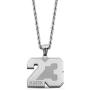 AILIN Custom Lucky Number Necklace Stainless Steel Silver/18K Gold Plated/Rose Gold Color Personalized Name Pendant Sport Ice Hockey Football Baseball Basketball Jewelry Gifts for Women Men Athletes