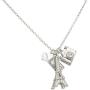 LUX ACCESSORIES Eiffel Tower Paris Pave Camera Tourist Faux Pearl Charm Necklace