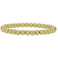 Anela 14kt Gold Filled Bracelet, 5mm Beads, Stretch and Stackable, Hand Made in USA